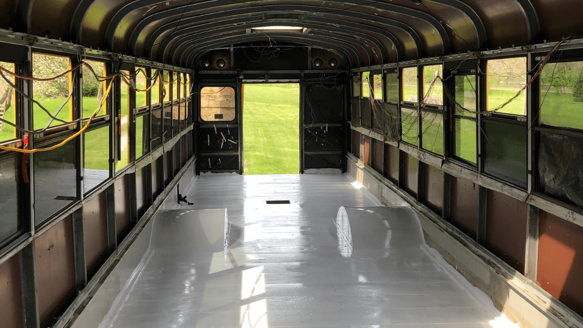 Skoolie Conversion Update #2 | Rust Conversion and Painting the&nbsp;Floor